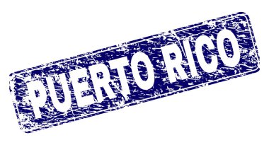 Yuvarlatılmış dikdörtgen damga grunge Porto Riko çerçeveli