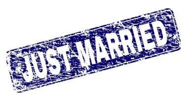 Grunge sadece çerçeveli yuvarlatılmış dikdörtgen damga evli