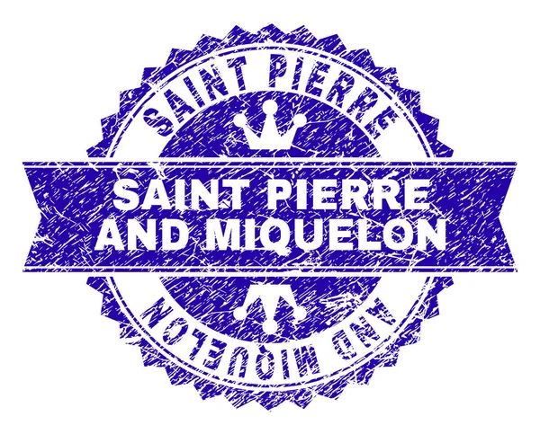 Grunge Textured Sello de sello SAINT PIERRE Y MIQUELON con cinta — Archivo Imágenes Vectoriales