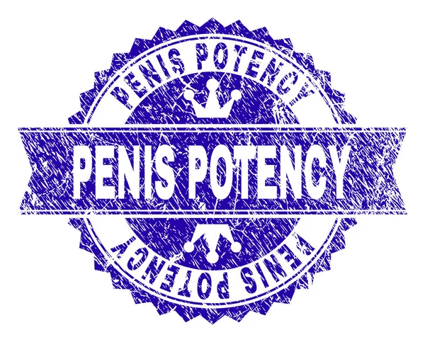 Царапанная текстурированная печать PENIS POTENCY с лентой — стоковый вектор