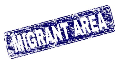 Yuvarlatılmış dikdörtgen damga çizilmiş göçmen alan çerçeveli