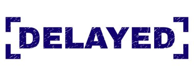 Dokulu gecikmeli damga mühür köşeleri içinde çizik