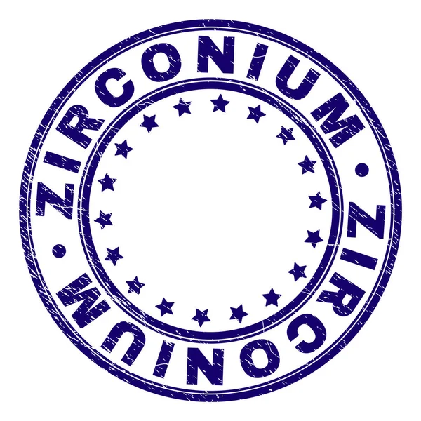 Grunge Textured ZIRCONIUM Round Stamp Seal — Stock Vector