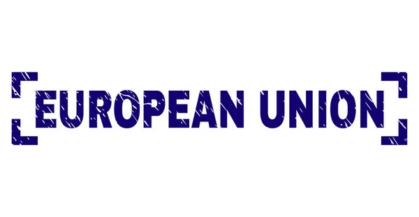 Grunge texturierte europäische Union Stempel Siegel zwischen den Ecken — Stockvektor