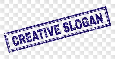 Grunge yaratıcı sloganı dikdörtgen damgası