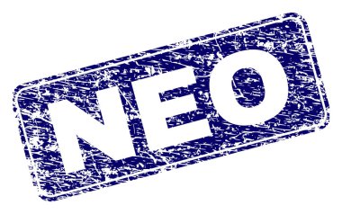 Yuvarlatılmış dikdörtgen damga grunge Neo çerçeveli