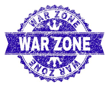 Grunge savaş alanı damga mühür kurdele ile dokulu