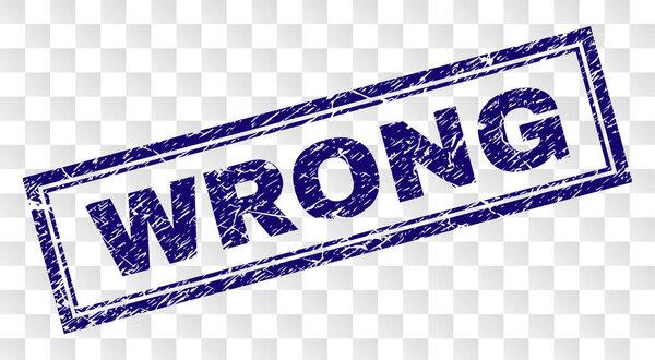Grunge WRONG Rectangle Stamp