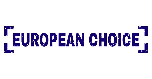 Γδαρμένο ελαστικοποιημένων ευρωπαϊκή επιλογή σφραγίδα σφραγίδα μεταξύ γωνιών — Διανυσματικό Αρχείο