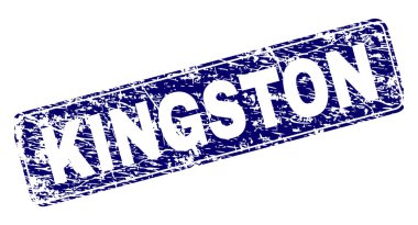 Yuvarlatılmış dikdörtgen damga grunge Kingston çerçeveli