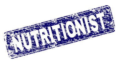 Yuvarlatılmış dikdörtgen damga grunge beslenme uzmanı çerçeveli