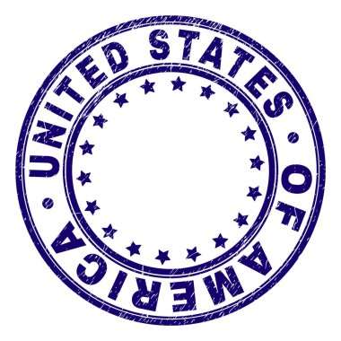 Dokulu Amerika Birleşik Devletleri damga mühür yuvarlak çizik