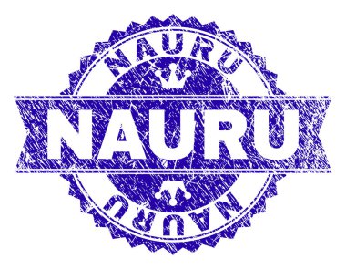 Dokulu Nauru damga mühür kurdele ile çizik