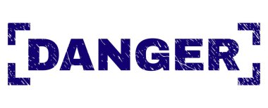 Dokulu tehlike damga mühür köşeleri içinde çizik