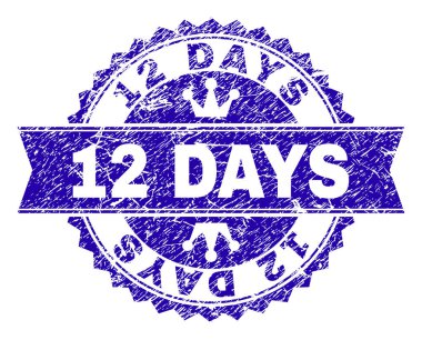 Çizik dokulu 12 gün mühür ile kurdele pul