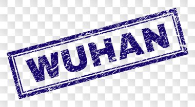 Grunge Wuhan dikdörtgen damgası