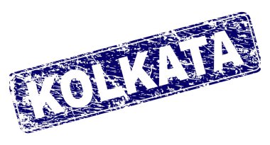 Yuvarlatılmış dikdörtgen damga grunge Kolkata çerçeveli