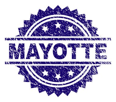 Grunge Mayotte damga mühür dokulu