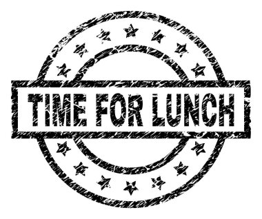 Öğle yemeği için çizilmiş dokulu zaman damga mühür