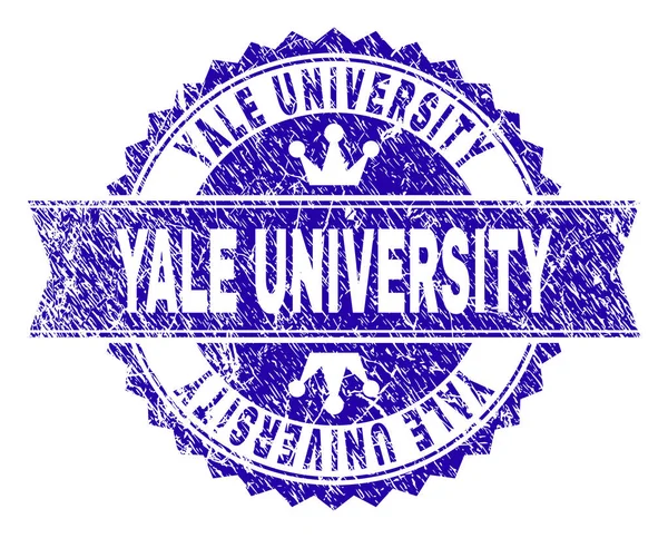 Scratched Textured YALE UNIVERSITY Stamp Seal with Ribbon — Stock Vector