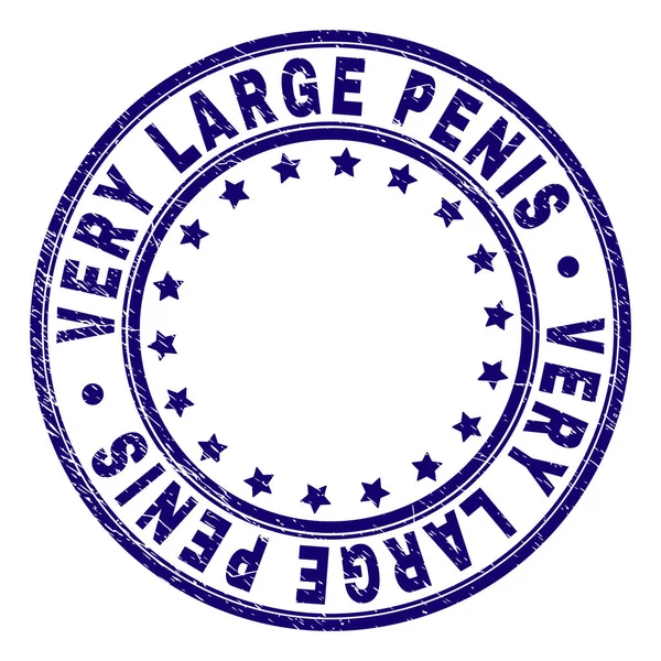 Grunge damga mühür yuvarlak çok büyük Penis dokulu — Stok Vektör