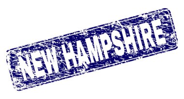 Yuvarlatılmış dikdörtgen damga çizilmiş New Hampshire çerçeveli