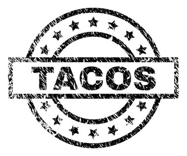 Grunge Tacos damga mühür dokulu