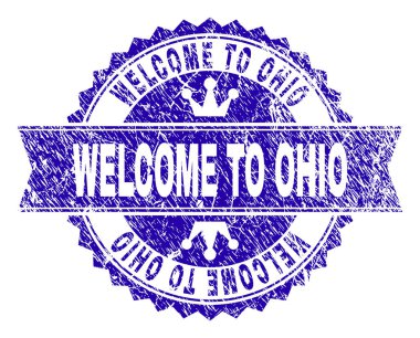 Ohio damga mühür kurdele ile dokulu Hoşgeldiniz çizik