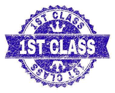 Grunge 1 sınıf damga mühür kurdele ile dokulu