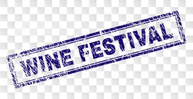 Grunge Şarap Festivali dikdörtgen damgası