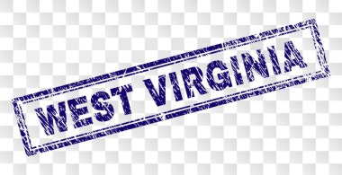 Grunge Batı Virginia dikdörtgen damgası