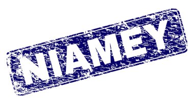 Yuvarlatılmış dikdörtgen damga çizilmiş Niam çerçeveli