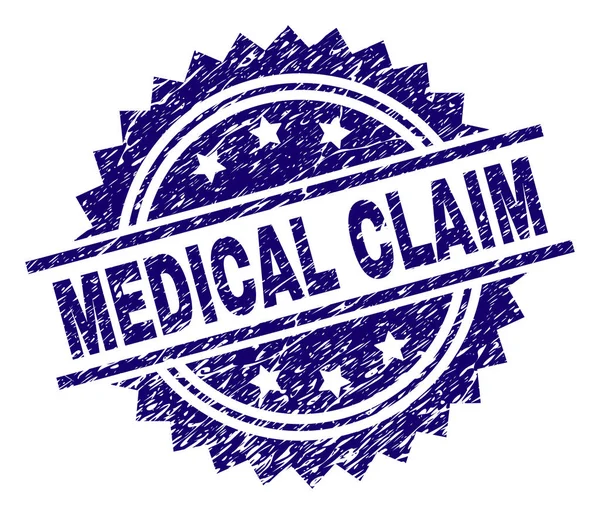 Scratched Textured MEDICAL CLAIM Stamp Seal — Stock Vector
