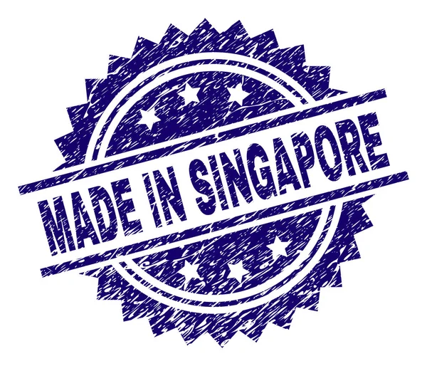 Raspadinha texturizada MADE IN SINGAPORE Selo de carimbo — Vetor de Stock
