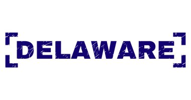 Köşeleri içine çizilmiş dokulu Delaware damga mühür