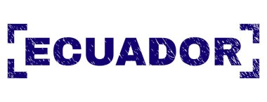 Grunge Ekvador damga mühür köşeleri içinde dokulu
