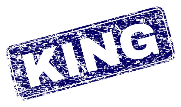 划痕的国王框架圆角矩形邮票 — 图库矢量图片
