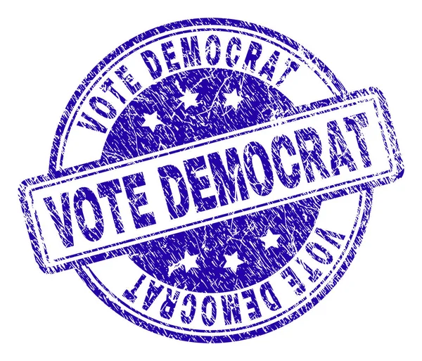 Repad texturerat omröstning demokrat stämpelplatta — Stock vektor