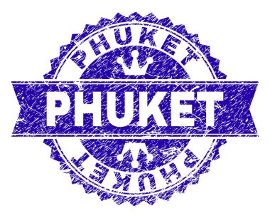 Kurdele ile dokulu Phuket damga mühür çizik