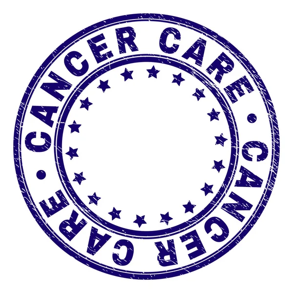 Zerkratzte strukturierte Krebsbehandlung rund Stempelsiegel — Stockvektor