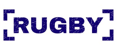 Grunge Rugby damga mühür köşeleri içinde dokulu