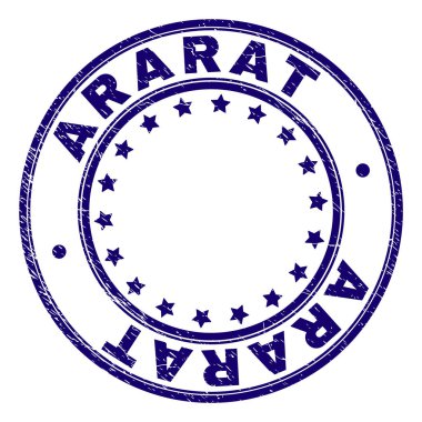 Dokulu Ararat yuvarlak damga mühür çizik