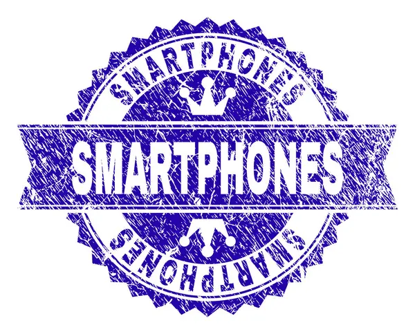 Porysowana teksturowanej plombie smartfonów z wstążki — Wektor stockowy