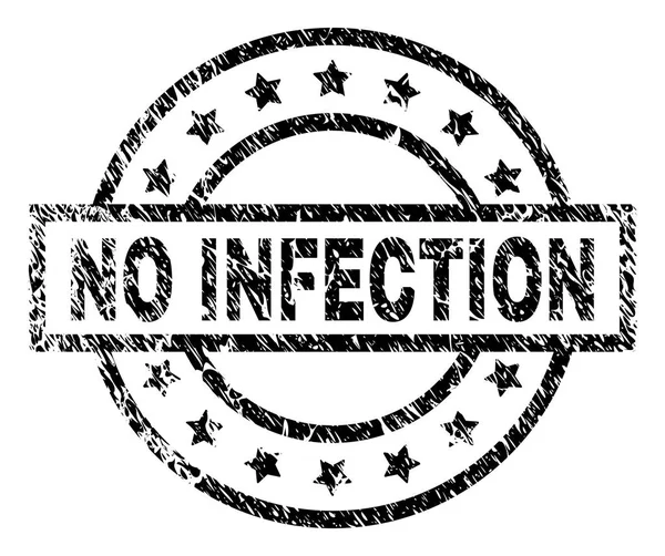 Grunge getextureerde geen infectie stempel-zegel — Stockvector