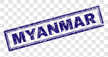 Grunge Myanmar dikdörtgen damgası