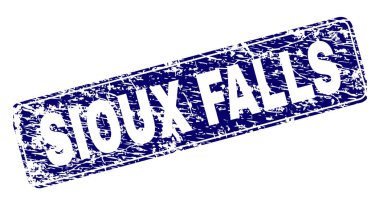 Yuvarlatılmış dikdörtgen damga çizilmiş Sioux Falls çerçeveli