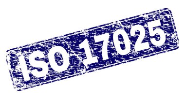 Yuvarlatılmış dikdörtgen damga grunge ISO 17025 çerçeveli