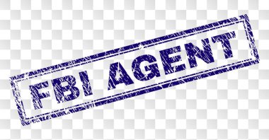 Grunge FBI ajanı dikdörtgen damgası