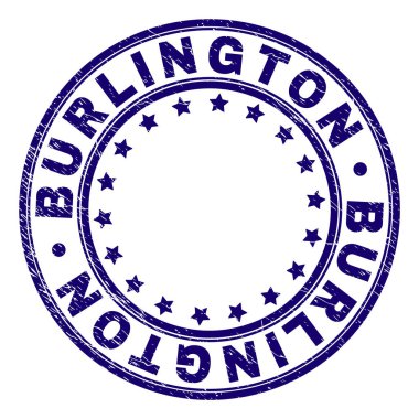 Grunge Burlington damga mühür yuvarlak dokulu