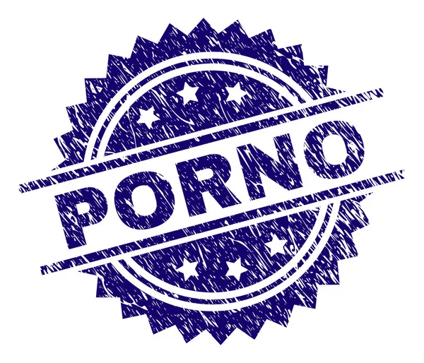 Porno Stempel Zegel Watermerk Met Nood Stijl Blauwe Vector Rubber — Stockvector